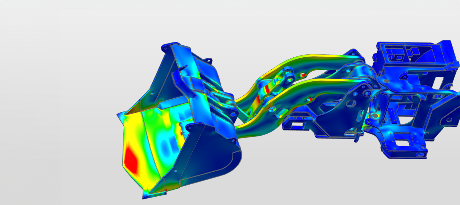 RFA Engineering structural analysis showing stress distribution on a component, illustrating performance optimization in design.