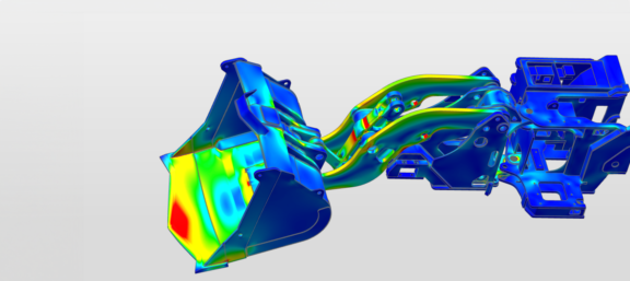 RFA Engineering structural analysis showing stress distribution on a component, illustrating performance optimization in design.